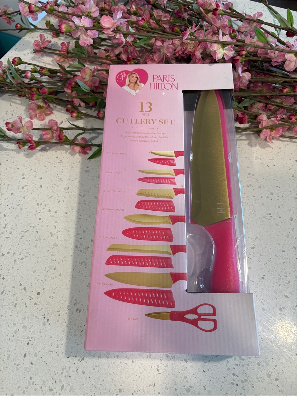 Paris Hilton Pink and Gold 13-Piece Kitchen Cutlery Set